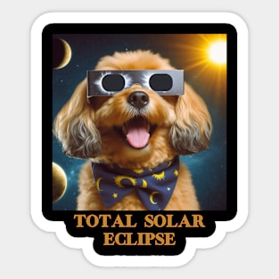 Total Solar Eclipse 2024 Cute Dog Wearing Solar Eclipse Glasses.V2 Sticker